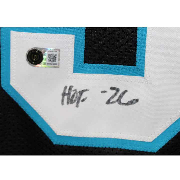 Luke Kuechly Autographed Pro Style sz XL Black Jersey HOF Beckett Witness 56888