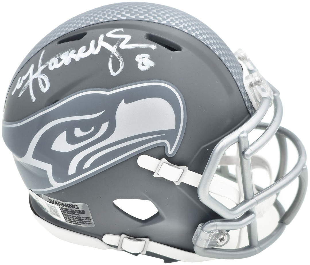 Matt Hasselbeck Signed Seattle Seahawks Slate Gray Speed Mini Helmet Beckett Wit