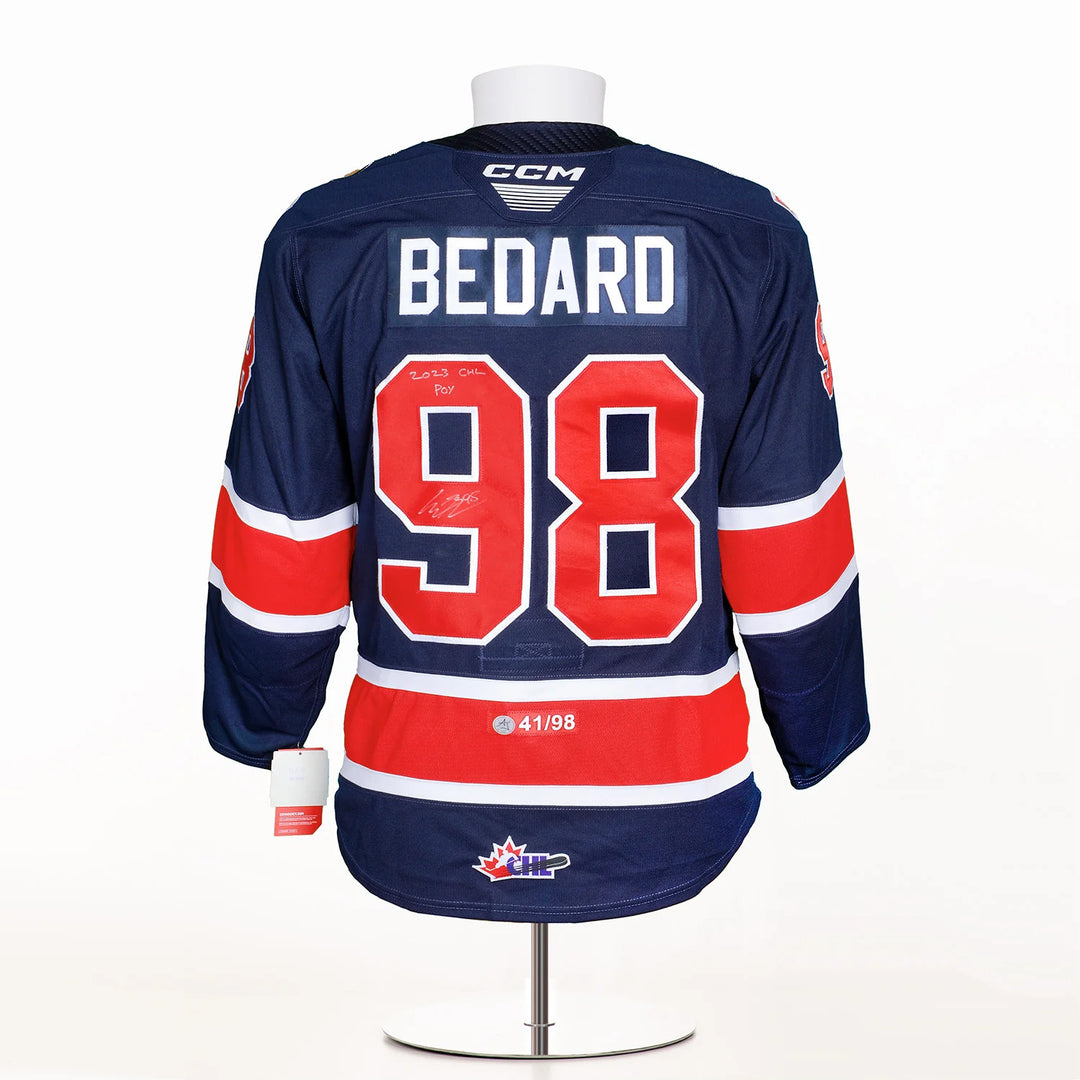 Connor Bedard Signed Regina Pats Authentic CCM Jersey with 2023 CHL POY #41/98