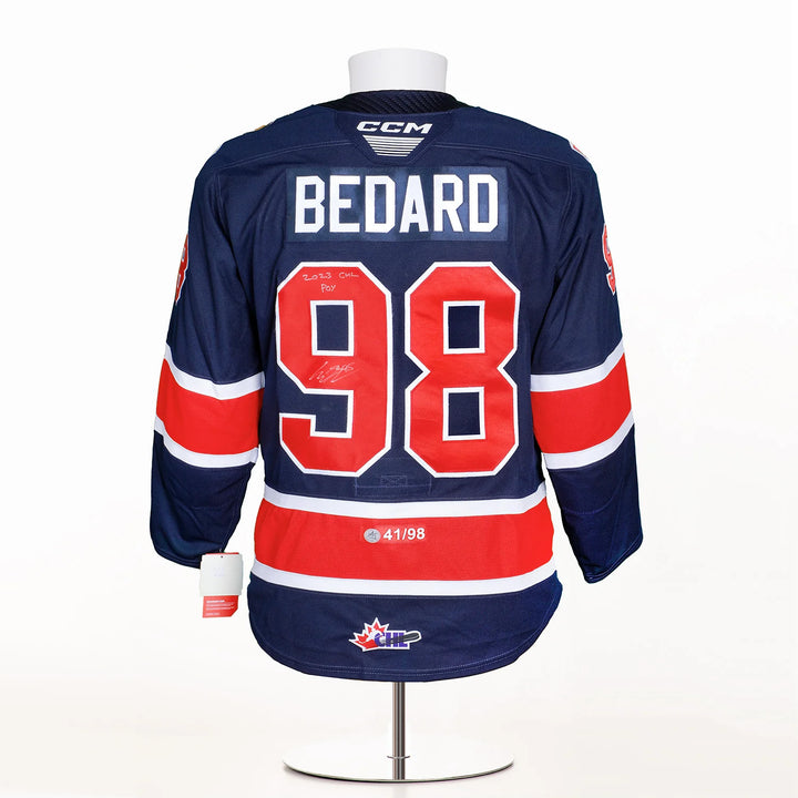 Connor Bedard Signed Regina Pats Authentic CCM Jersey with 2023 CHL POY #41/98