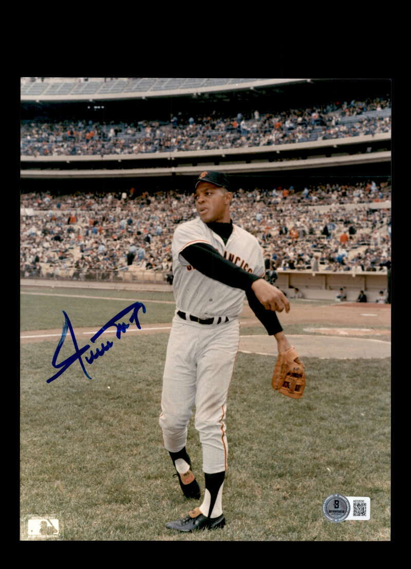 Willie Mays Beckett BAS Signed  8x10 Photo Autograph Giants