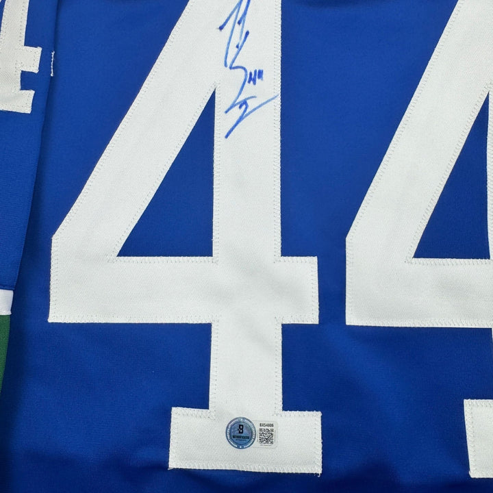 Autographed/Signed Todd Bertuzzi Vancouver Blue Jersey Beckett BAS COA