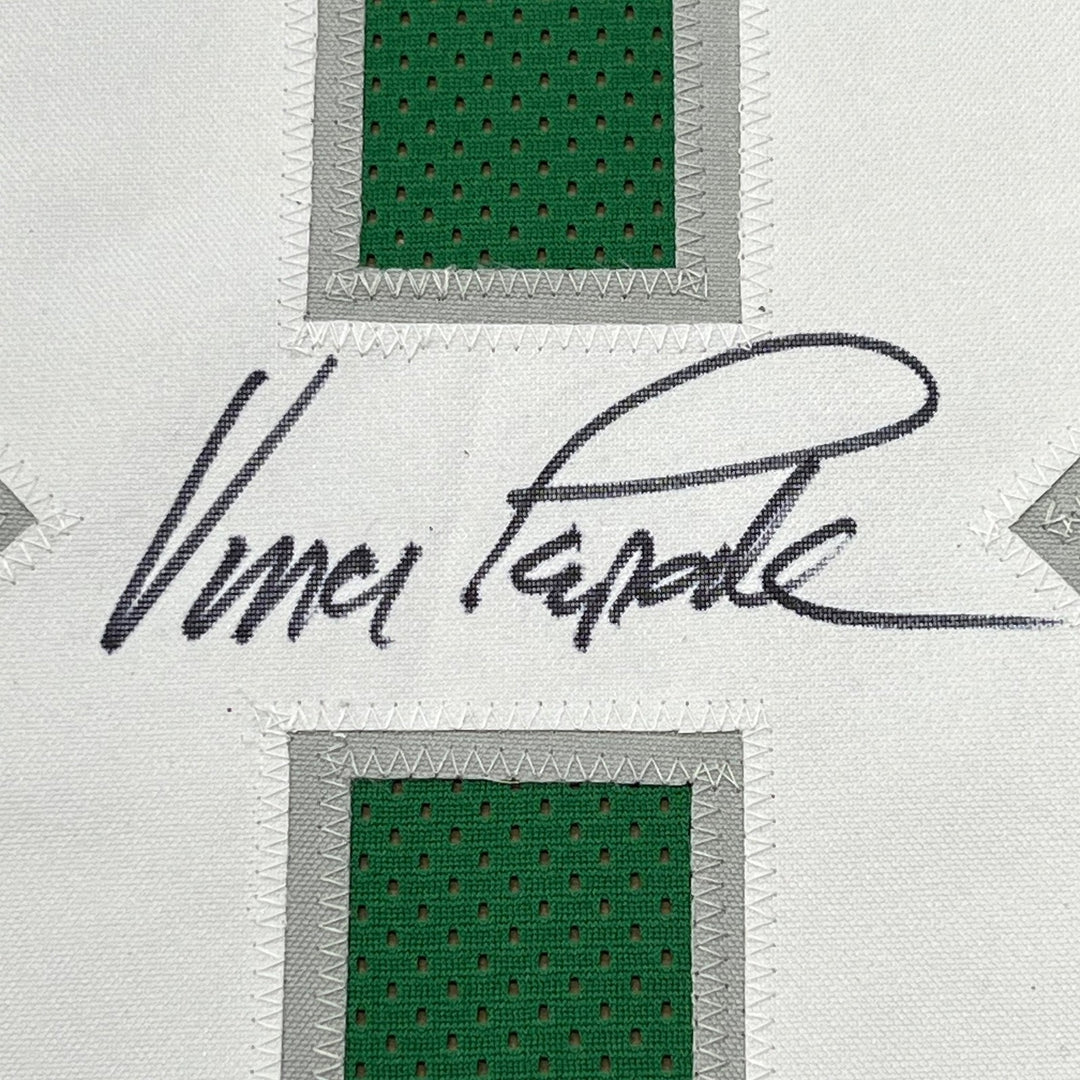 FRAMED Signed VINCE PAPALE 35x39 Philadelphia Green Jersey JSA COA