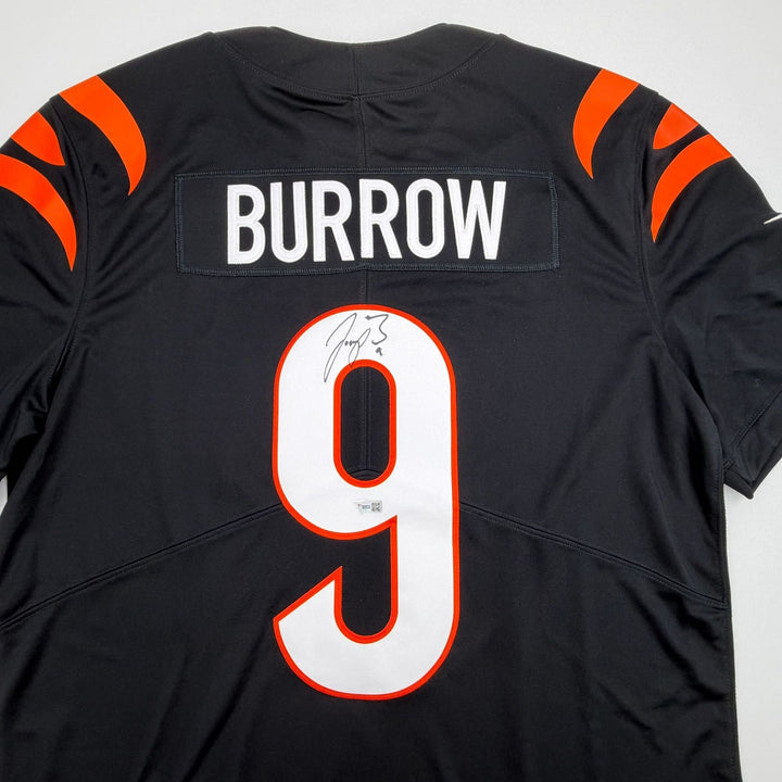 Autographed/Signed Joe Burrow Bengals Black Nike LTD Jersey Fanatics COA