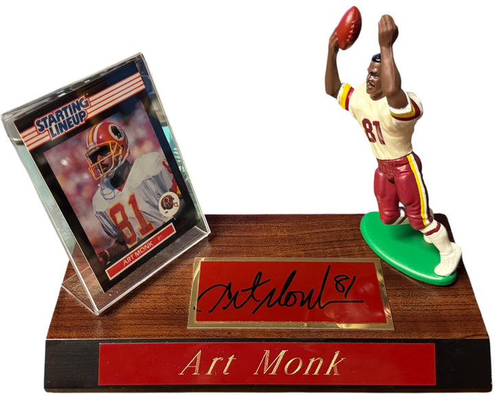 Art Monk signed 1989 Kenner Starting Lineup NFL Metal Cut #81 Card/Display - COA
