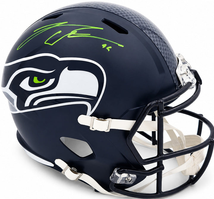 Leonard Williams Signed Seahawks Blue Full Size Speed Replica Helmet Beckett Wit