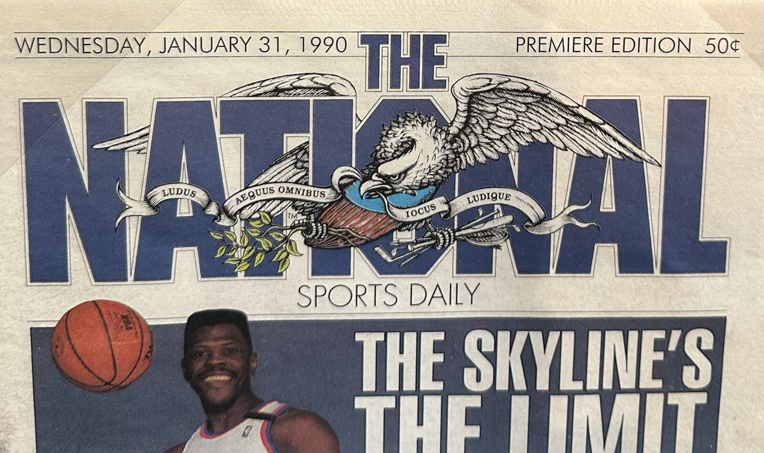 Patrick Ewing Signed Framed First National Newspaper Issue Auto Knicks Steiner