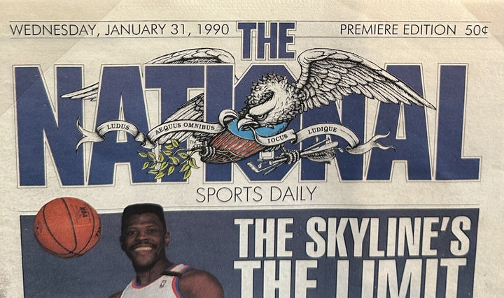 Patrick Ewing Signed Framed First National Newspaper Issue Auto Knicks Steiner