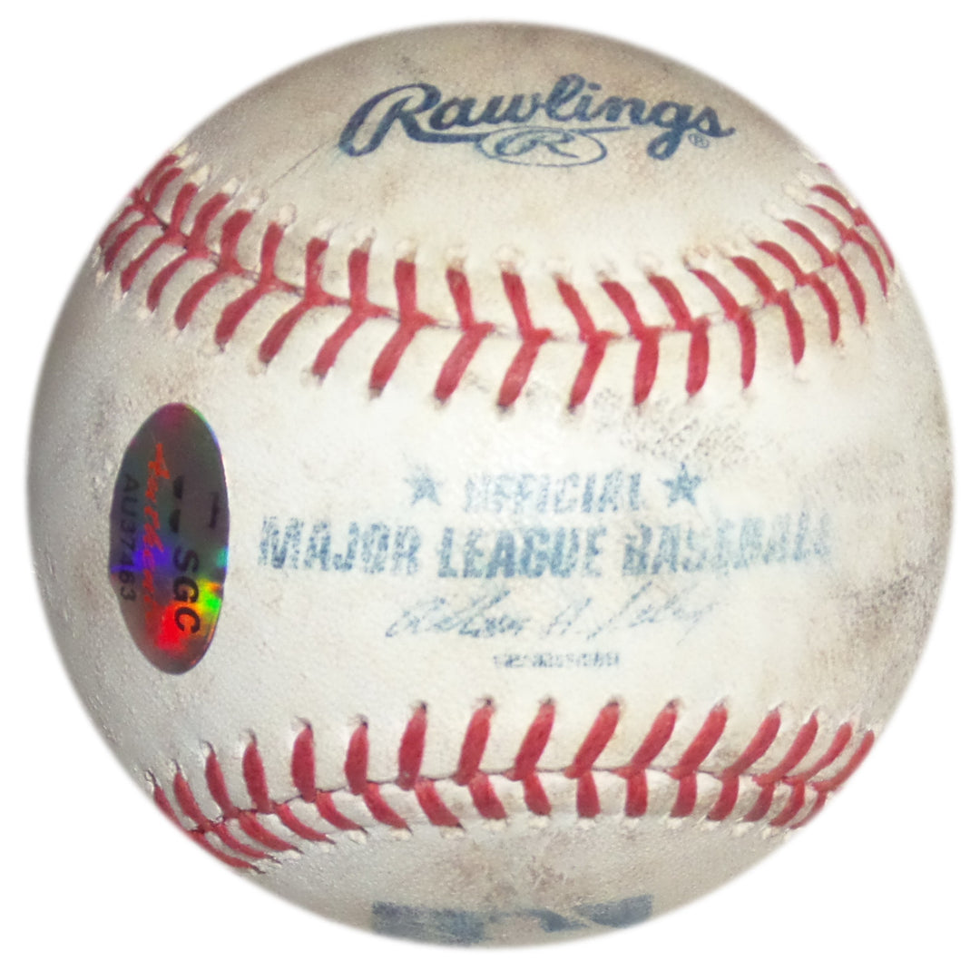 DELLIN BETANCES SIGNED GAME USED OML SELIG BASE BALL NEW YORK YANKEES NY SGC COA