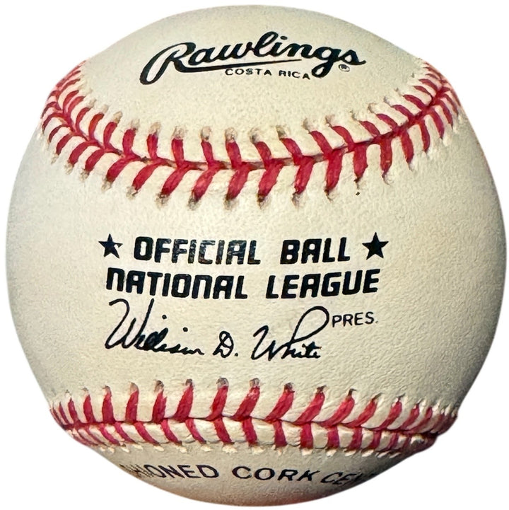 Billy Herman signed OFC Rawlings RONL National League tone spot- COA HOF/10X AS