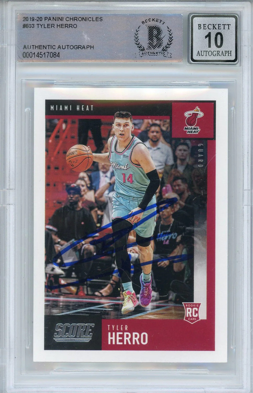 Tyler Herro Autographed 2019-20 Panini Chronicles Rookie Card #603 (BGS 10 Auto)