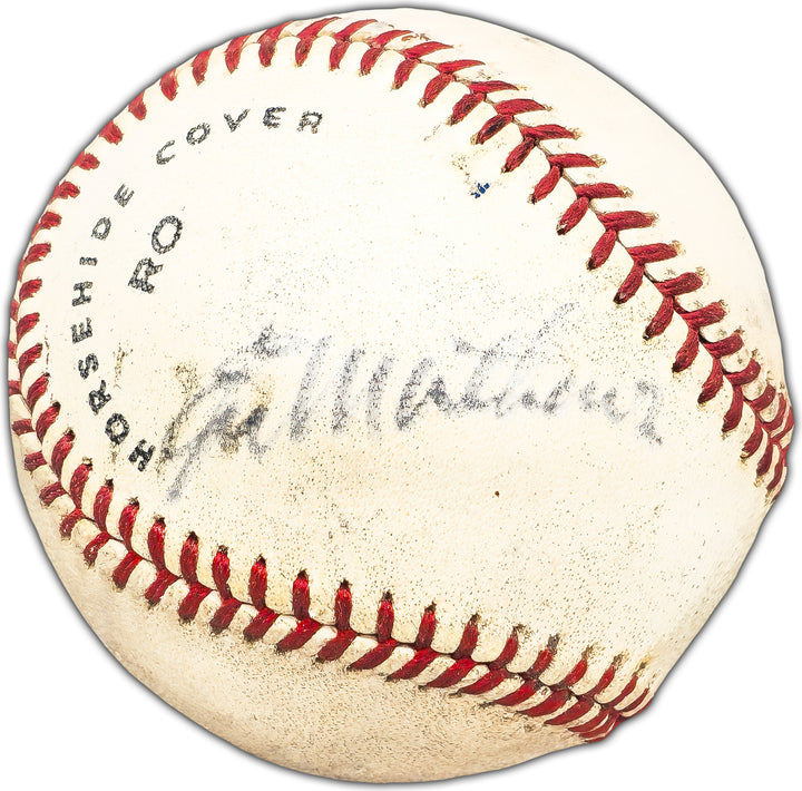 Hank Aaron & Eddie Mathews Autographed Baseball Braves Vintage Beckett AC94126