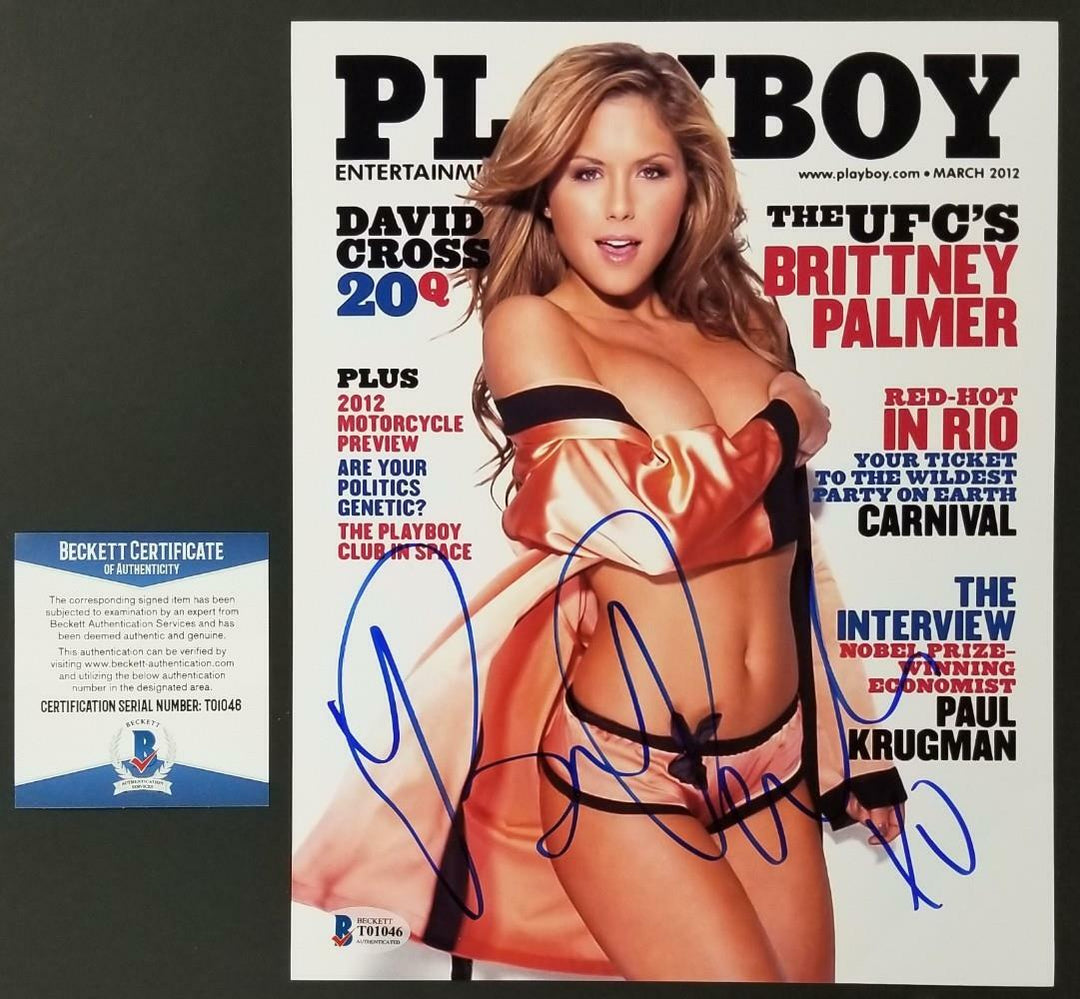 Brittney Palmer signed Playboy 8x10 Photo #1 Model Ring Girl ~ Beckett BAS COA