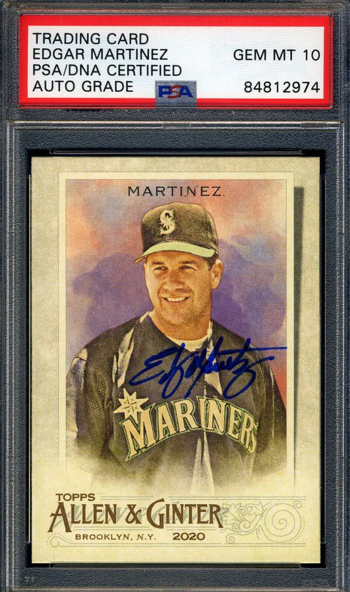 Edgar Martinez Gem Mint 10 PSA DNA Signed 2020 Topps Allen & Ginter Autograph