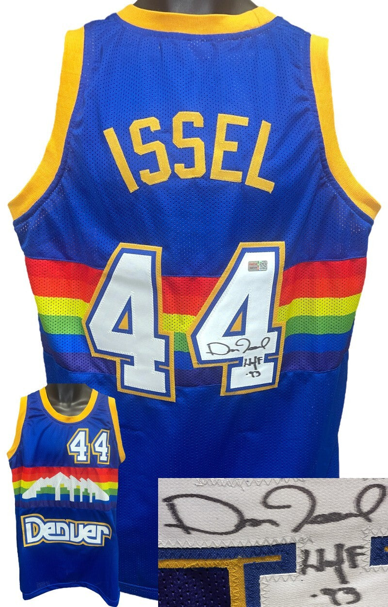 Dan Issel signed Denver Blue Rainbow TB Custom Basketball Jersey HOF- Tri-Star