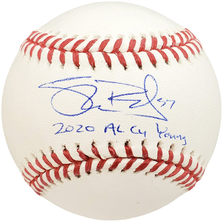 Shane Bieber Signed MLB Baseball Cleveland Indians "2020 AL Cy Young" Beckett