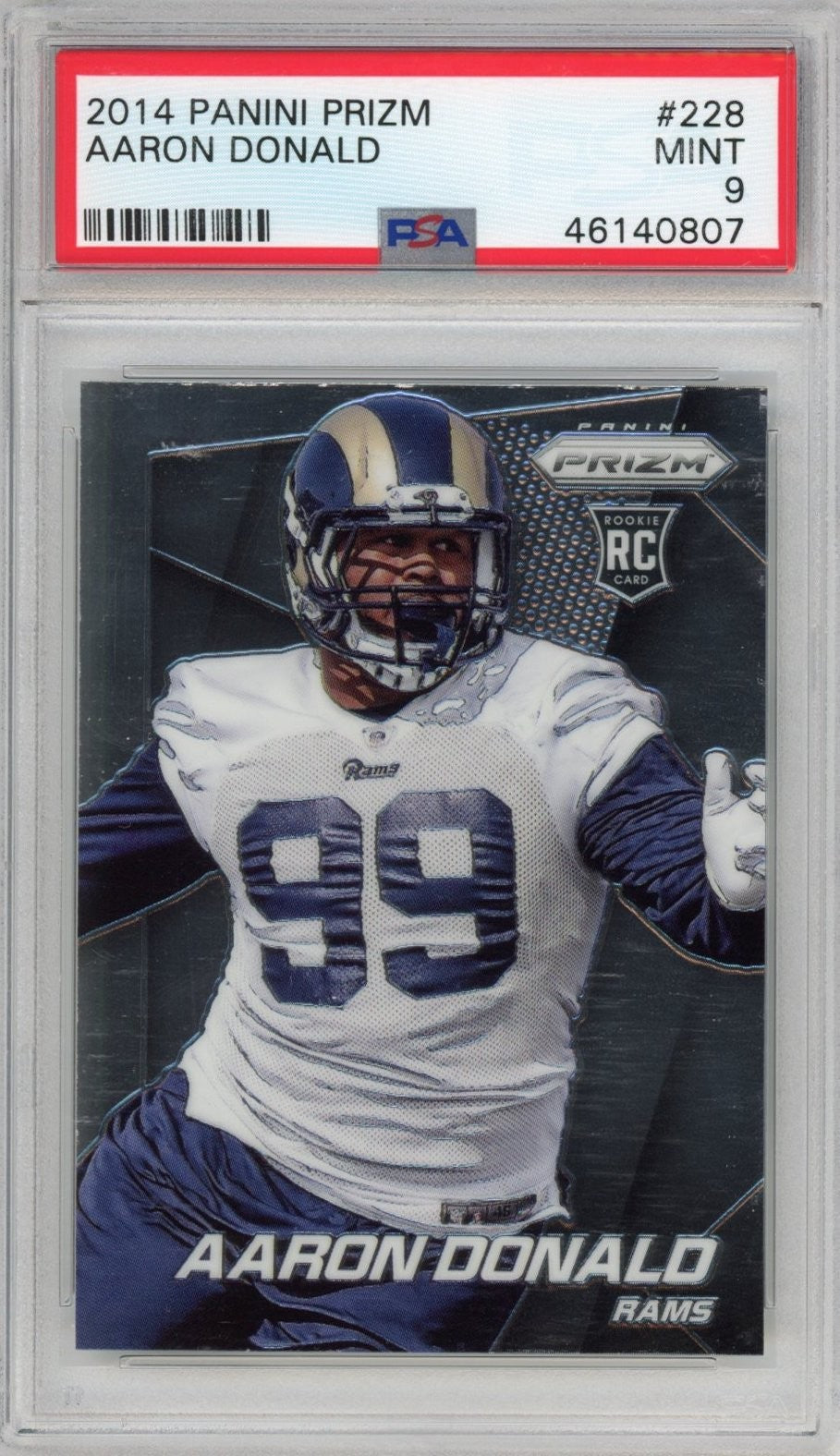 Graded 2014 Panini Prizm Aaron Donald #228 Rookie RC Card PSA 9 Mint