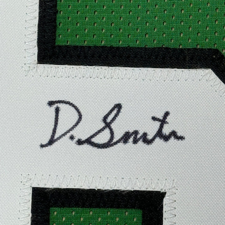 Framed Signed Devonta Smith 35x39 Philadelphia Kelly Green Jersey JSA COA