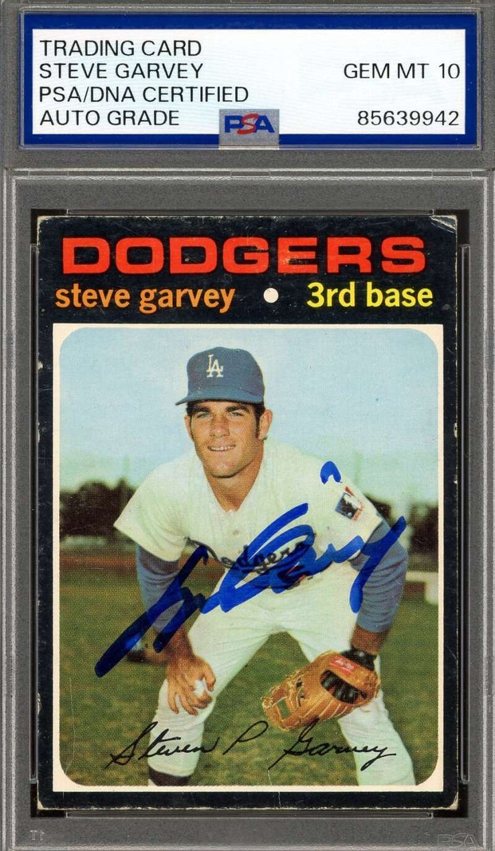 Steve Garvey Gem Mint 10 PSA DNA Signed 1971 Topps Rookie Autograph