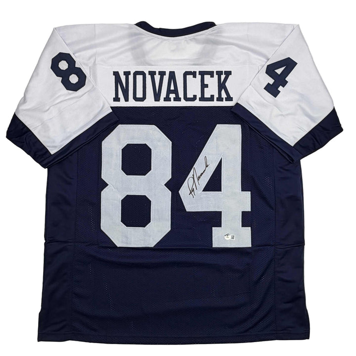 Autographed/Signed JAY NOVACEK Dallas Thanksgiving Day Jersey JSA COA
