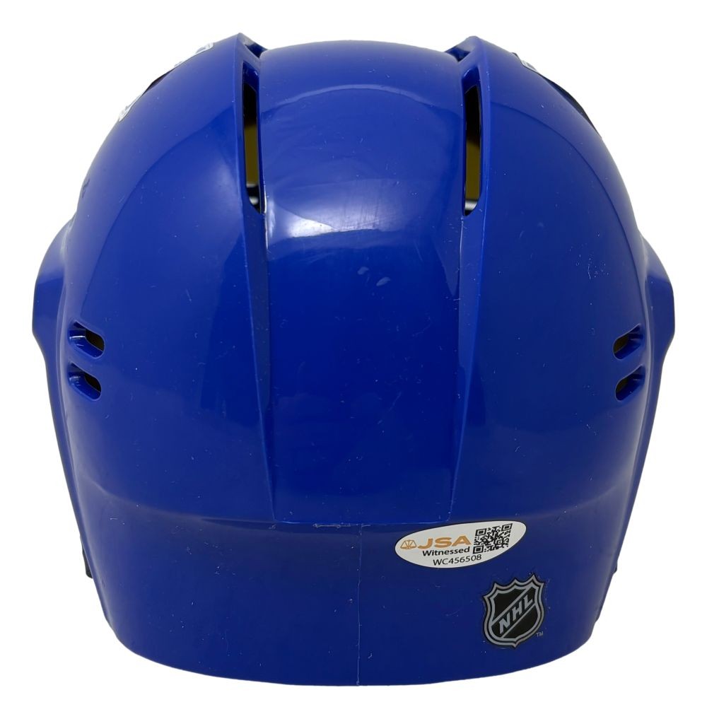 Jaromir Jagr Signed New York Rangers Blue Mini Helmet JSA QR