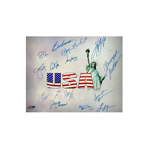 Olympic Winners signed 16x20 Photo 15 sigs - Mark Spitz, Janet Evans-Beckett LOA