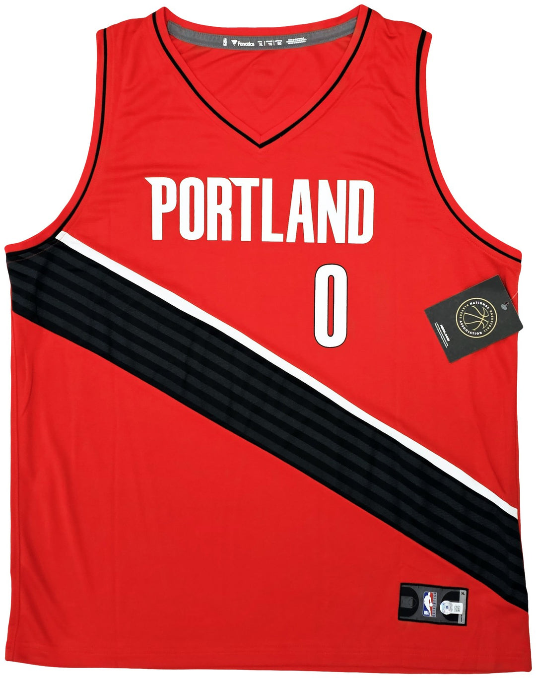 Portland Trailblazers Damian Lillard Signed Red Fanatics Jersey Size XL Beckett
