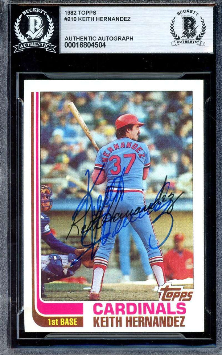Keith Hernandez Beckett BAS Signed 1982 Topps Autograph