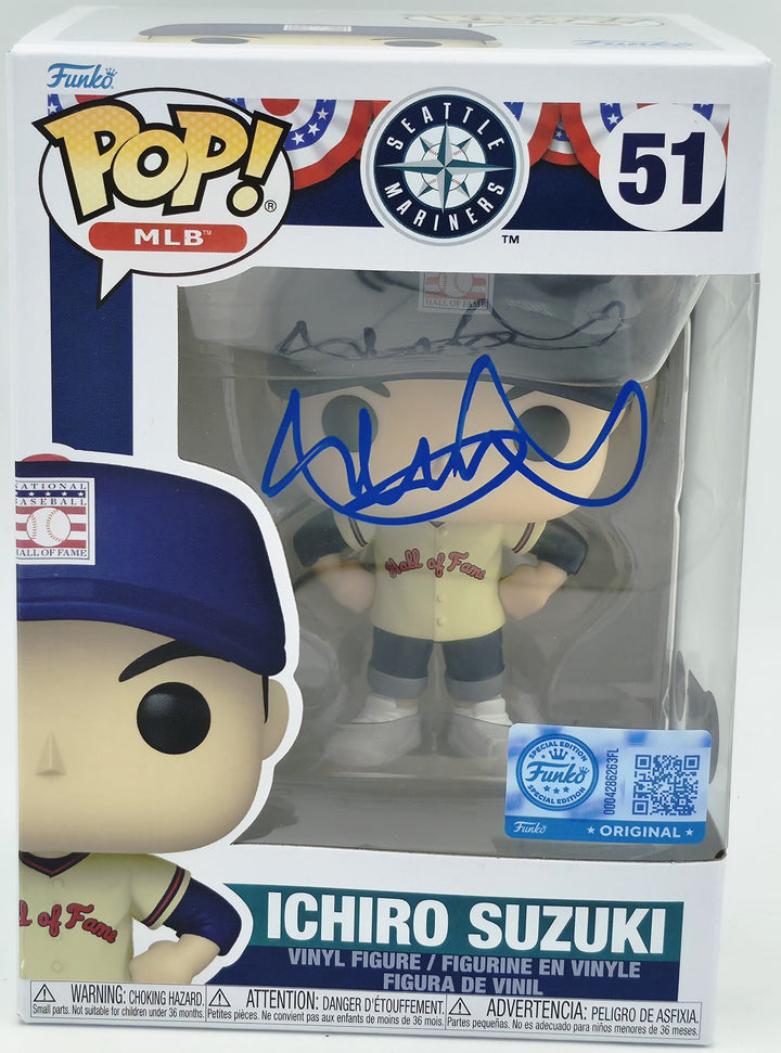 Ichiro Suzuki Signed HOF Funko Pop #51 Seattle Mariners IS Holo & Beckett Wit