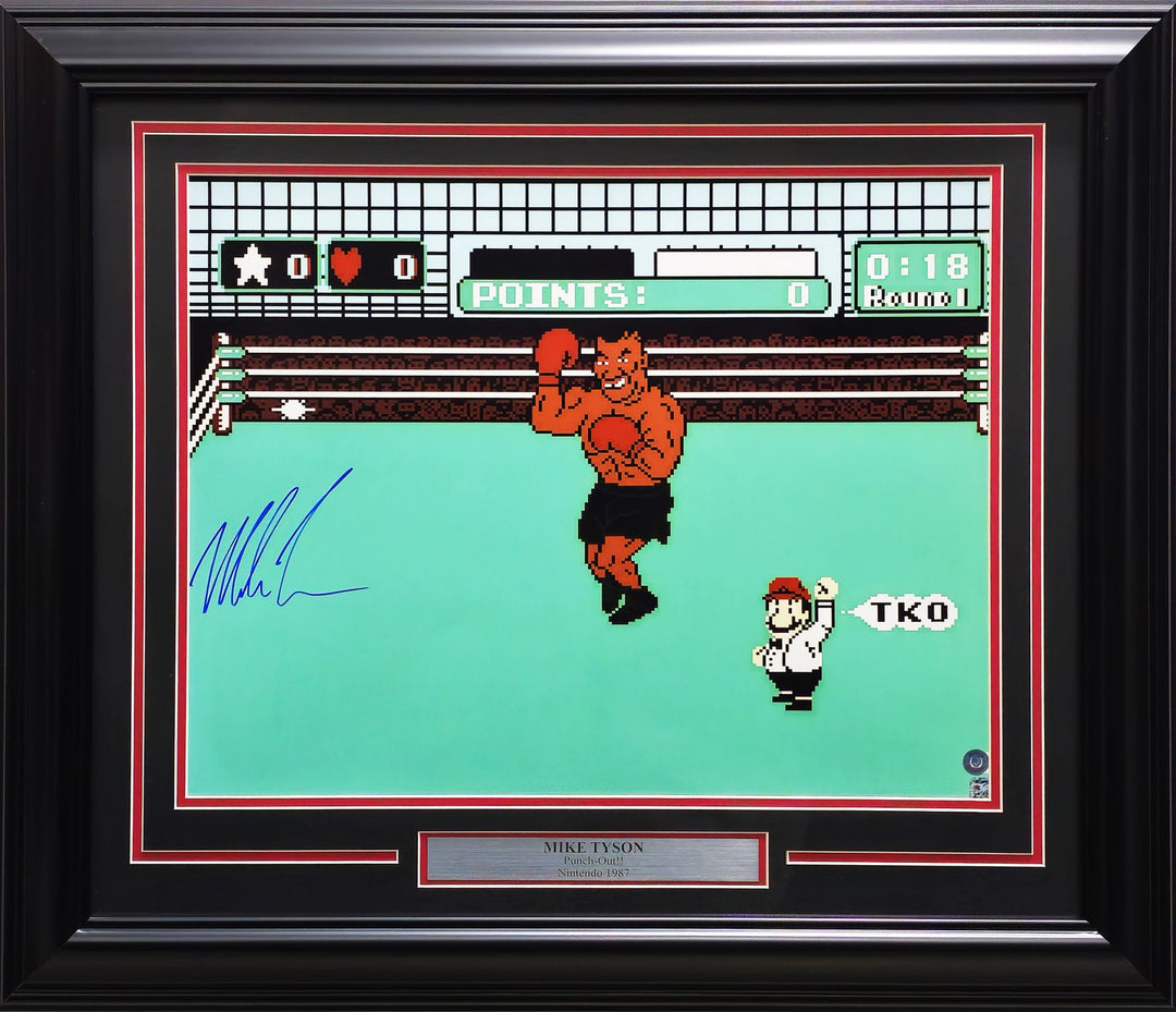 Mike Tyson Signed Framed 16x20 Photo Nintendo Punch-Out!! Beckett BAS QR