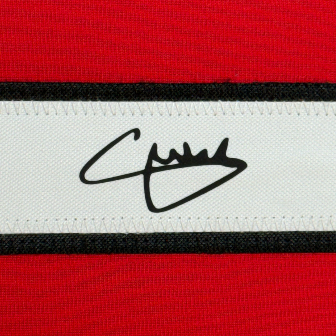 Framed Facsimile Autographed Christian Pulisic 35x39 AC Milan Red Reprint Jersey