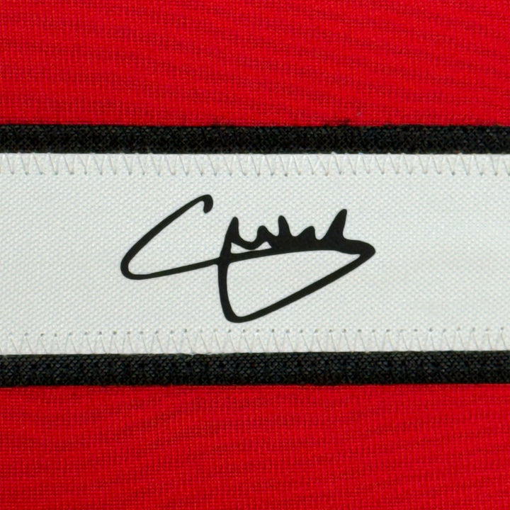 Framed Facsimile Autographed Christian Pulisic 35x39 AC Milan Red Reprint Jersey
