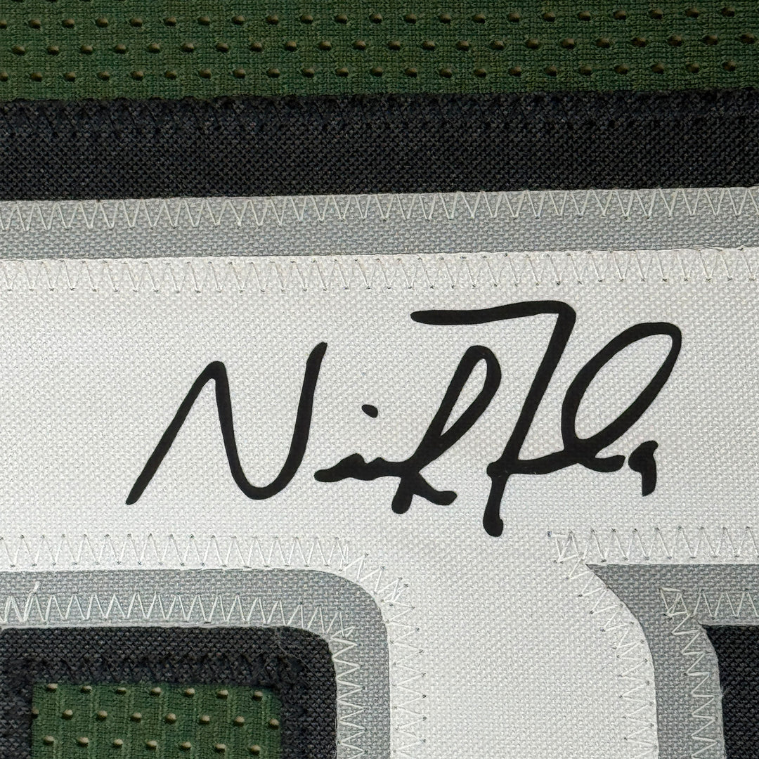 Framed Facsimile Autographed Nick Foles 33x42 Green Reprint Laser Auto Jersey