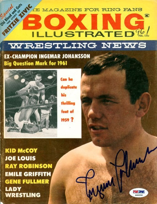 Ingemar Johansson Autographed Signed Boxing Illustrated Magazine Cover PSA/DNA