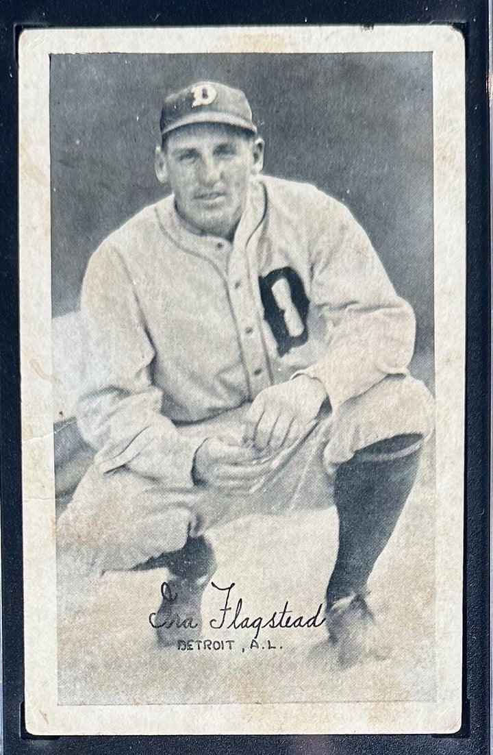 1922 Exhibits Post Card Ira Flagstead SGC 1.5 FR Detroit Tigers AL Rare