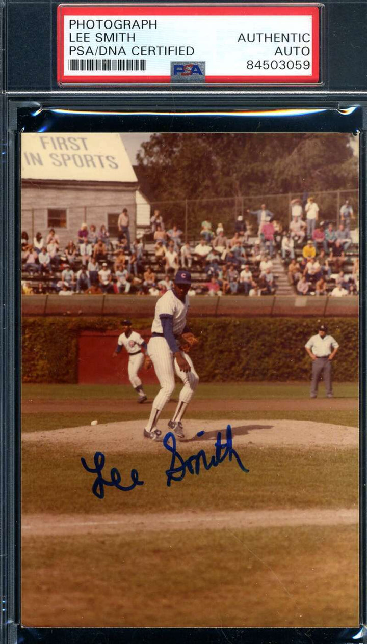 Lee Smith PSA DNA Signed Earliest Original Cubs Photo 1980 Autograph