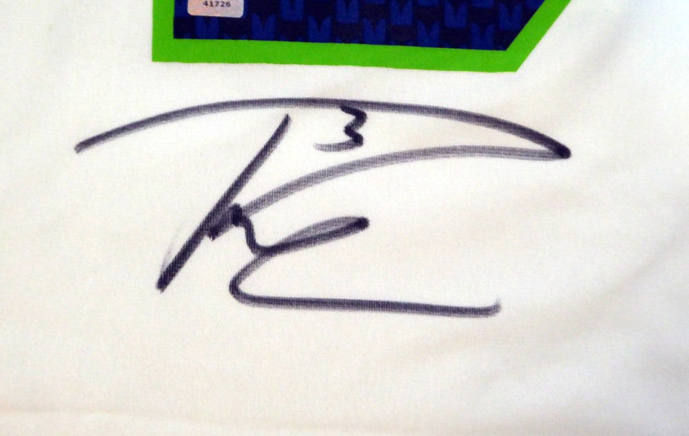 Seattle Seahawks Russell Wilson Signed White Nike Jersey Size XL RW Holo