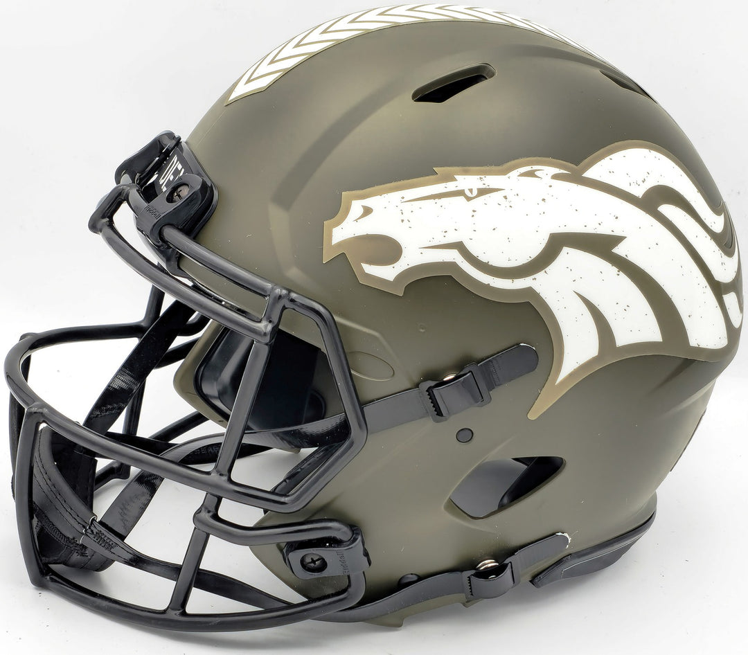 Russell Wilson Auto Broncos Camo Salute 2 Service Full Size Auth Helmet Fanatics