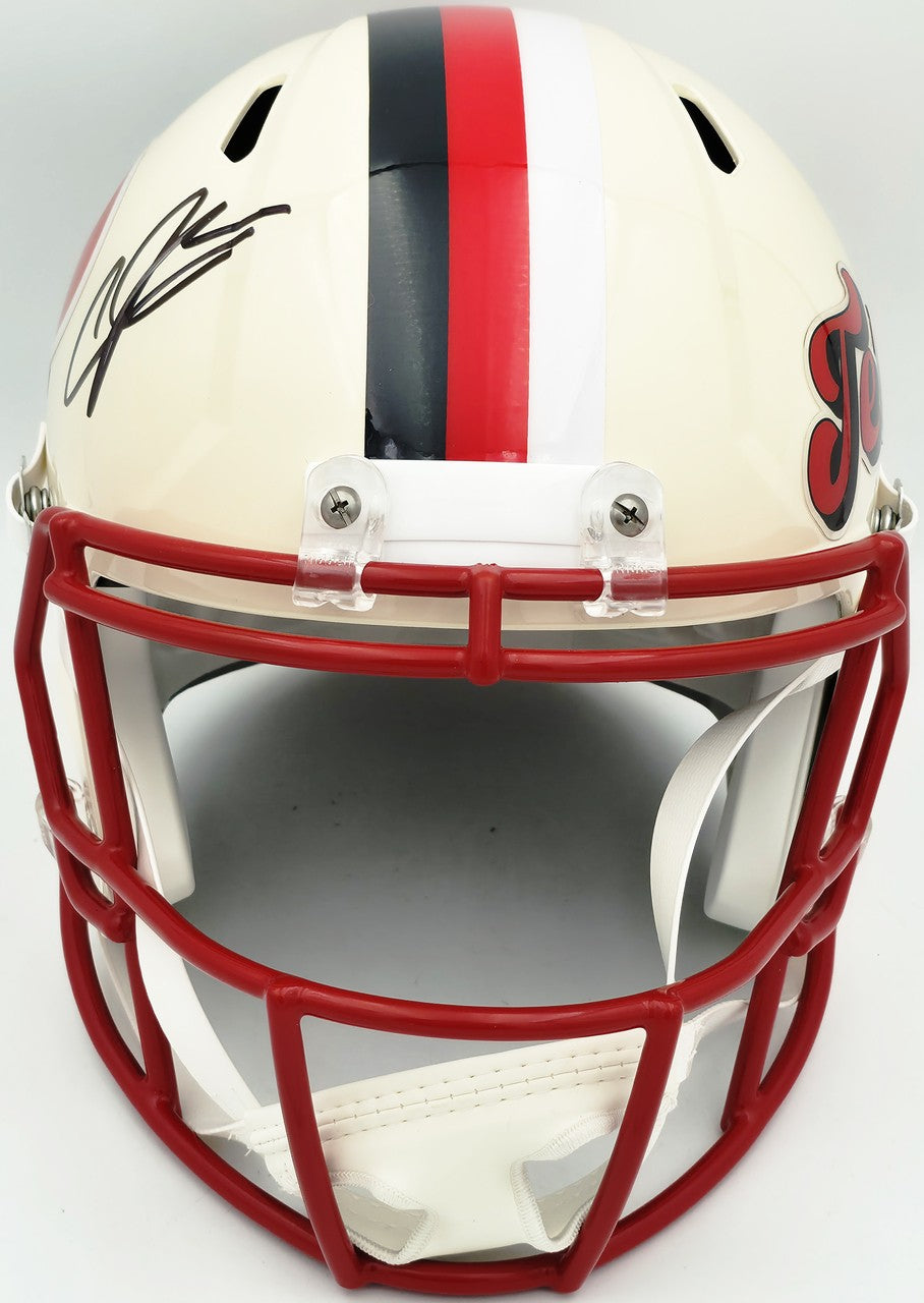 Andre Johnson Auto Texans Retro Full Size Speed Replica Helmet Beckett Witness