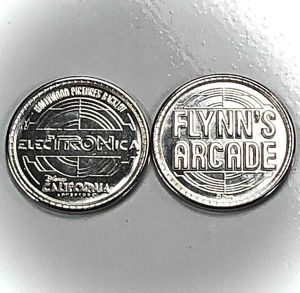 Flynn's Arcade Disneyland/DCA Tron elecTRONica silver colored Token Coin (new)