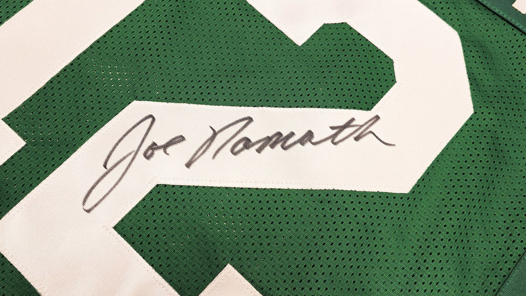 New York Jets Joe Namath Signed Green Jersey Beckett Wit