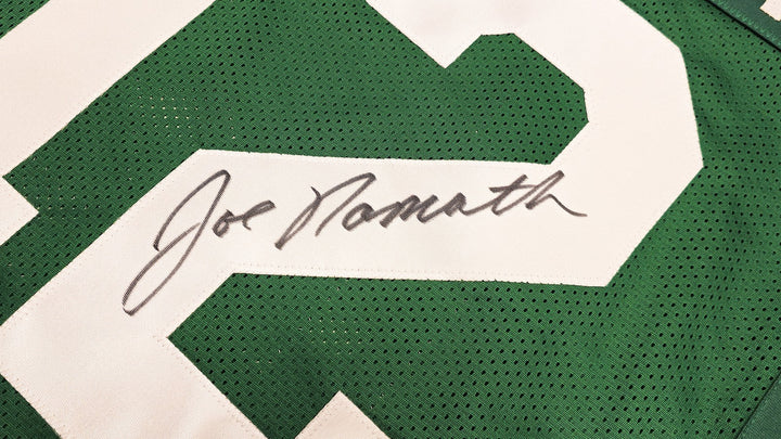New York Jets Joe Namath Signed Green Jersey Beckett Wit