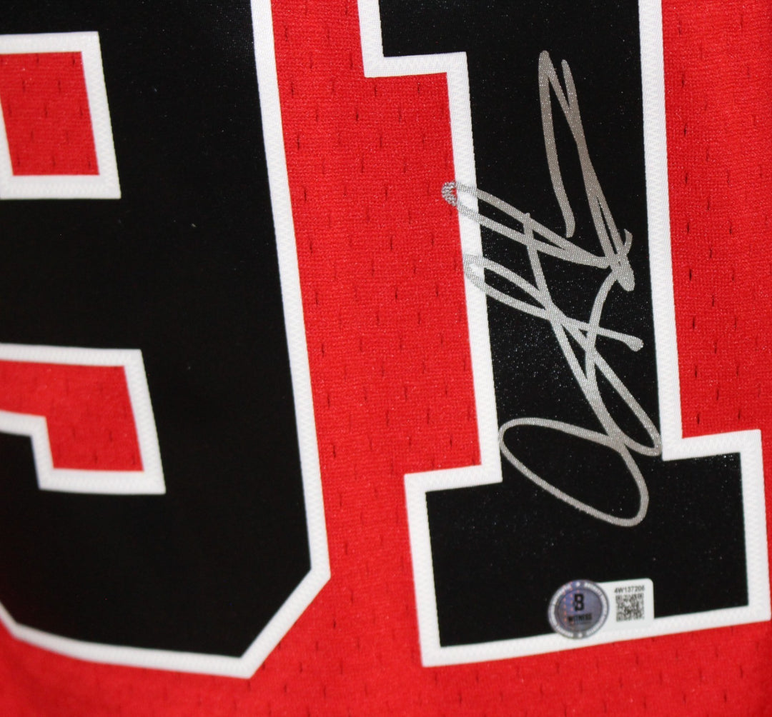 Dennis Rodman Autographed Chicago Bulls M&N Hardwood XL Jersey Beckett 54631
