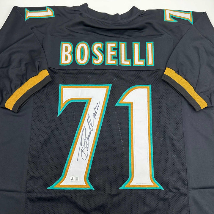 Autographed/Signed Tony Boselli HOF 22 Jacksonville Black Jersey BAS COA