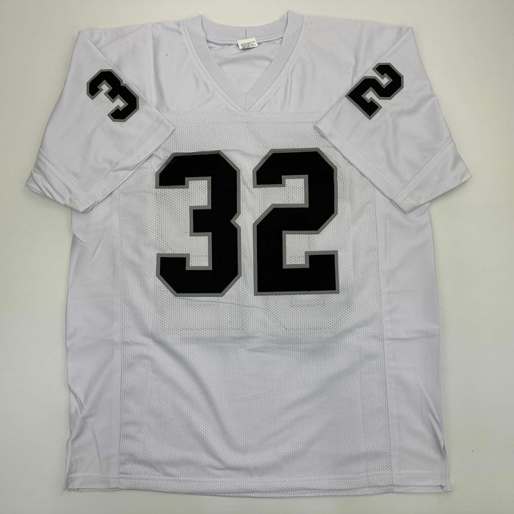 Facsimile Autographed Marcus Allen Oakland Las Vegas White Reprint Jersey XL