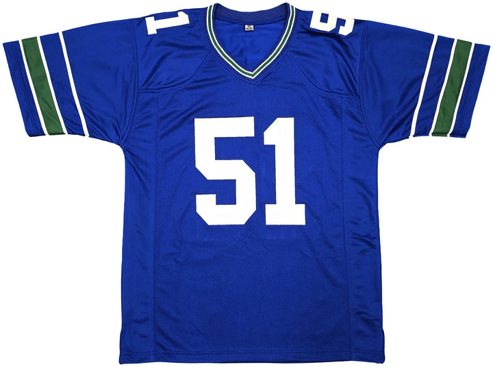 Seahawks Bruce Irvin Signed Blue Throwback Jersey "SB XLVIII Champs" MCS Holo