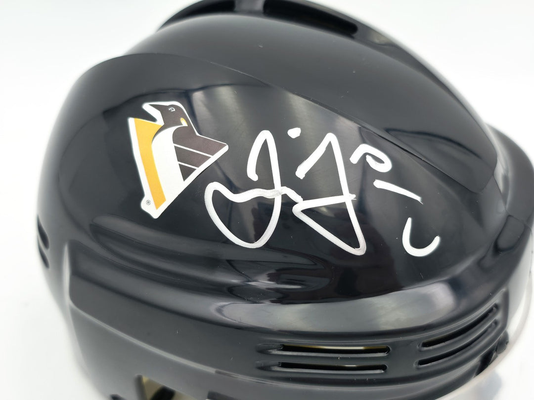 Jaromir Jagr Signed Pittsburgh Penguins Black Mini Helmet JSA Witness