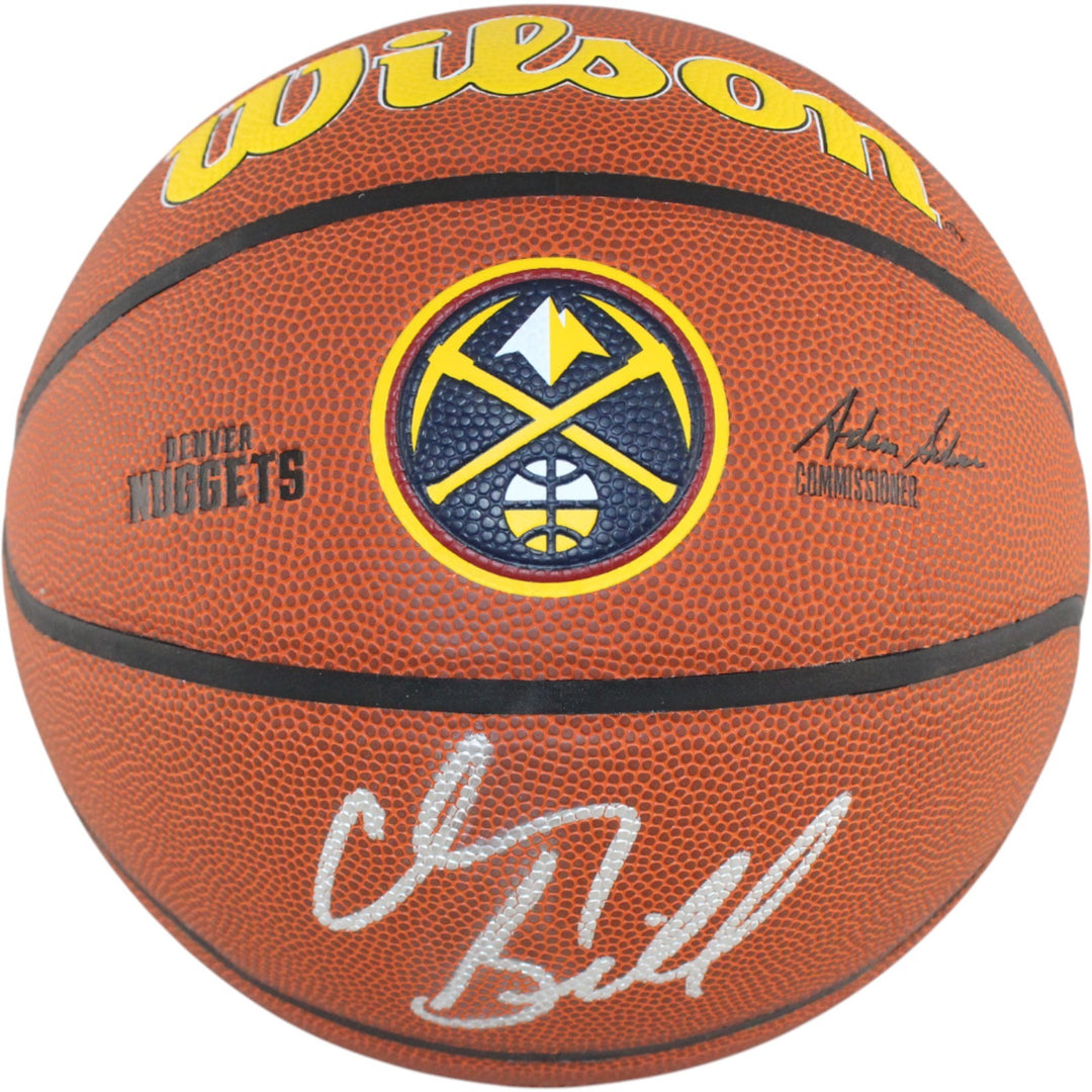 Chauncey Billups Signed Denver Nuggets Logo Basketball Beckett Witness 51589