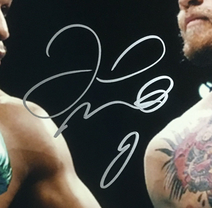 Floyd Mayweather signed 16x20 Conor Mcgregor photo framed auto Beckett BAS COA