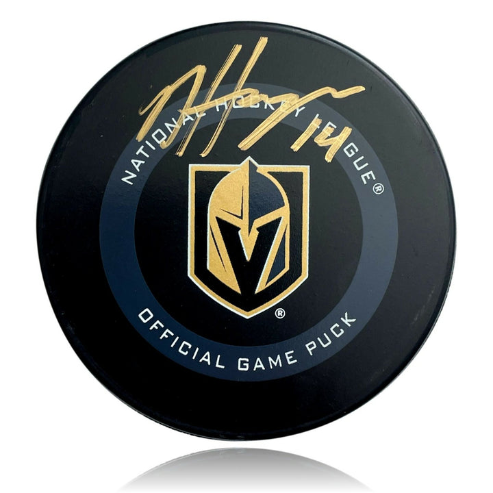 Nic Hague Autographed Vegas Golden Knights Official Puck COA Inscriptagraphs VGK